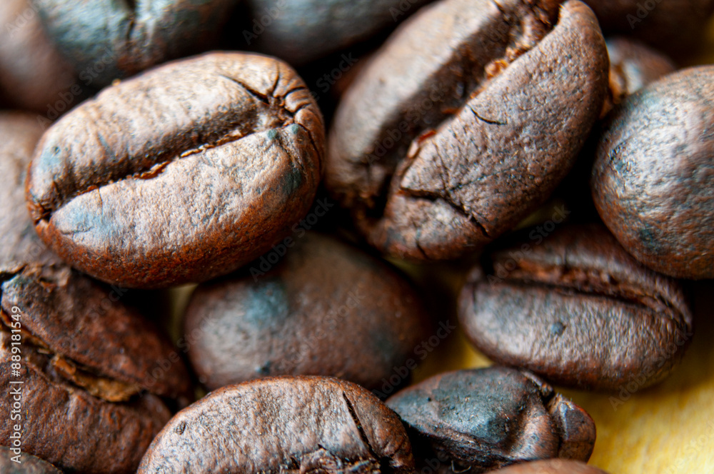Micro photography of close up coffee bean Micro photography of close up coffee bean