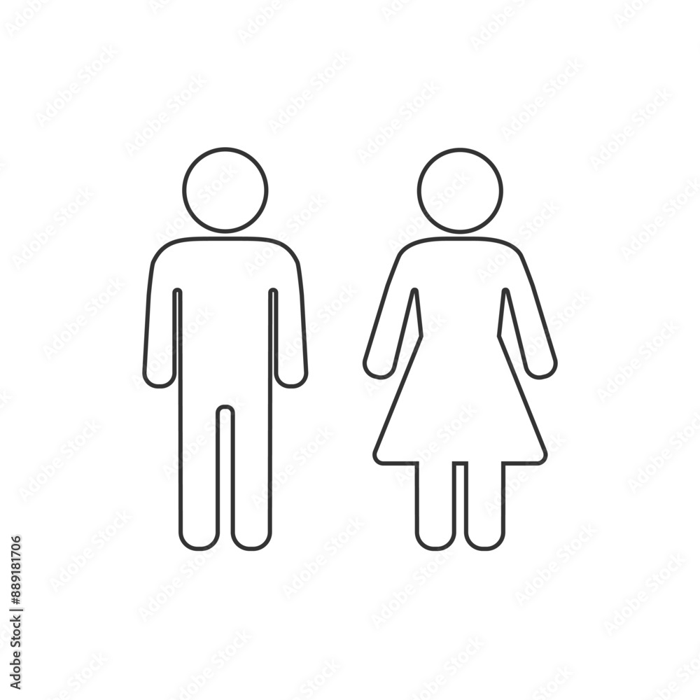 Man and girl icon. Vector illustration