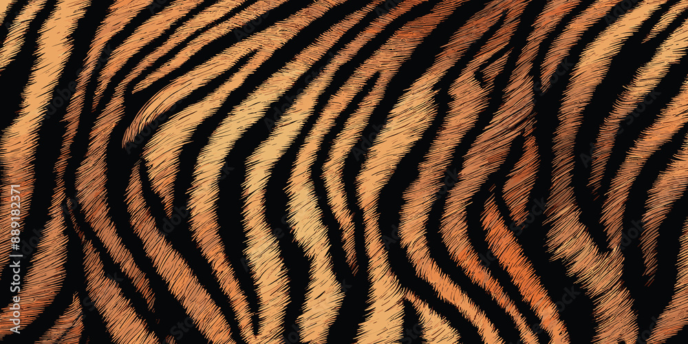 Tiger Skin Pattern Vector Illustration With Exotic Texture. Animal Striped Skin Fur Pattern Texture Background Tiger Skin Pattern Vector Illustration With Exotic Texture. Animal Striped Skin Fur Pattern Texture Background