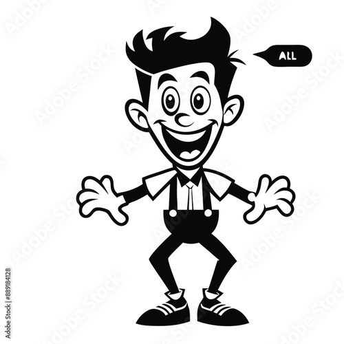 Chronicles of Creativity and Carpentry in Cartoon Capers, funny, vector silhouette 