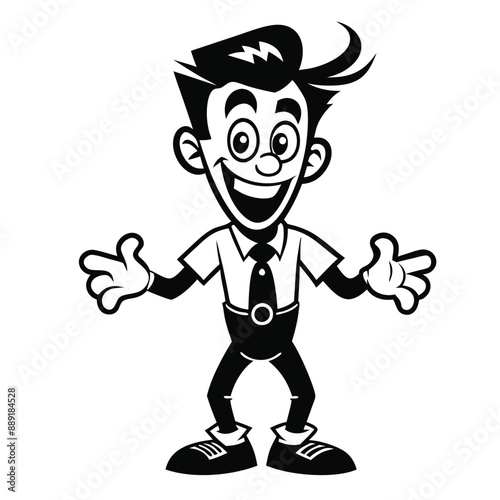 Chronicles of Creativity and Carpentry in Cartoon Capers, funny, vector silhouette 
