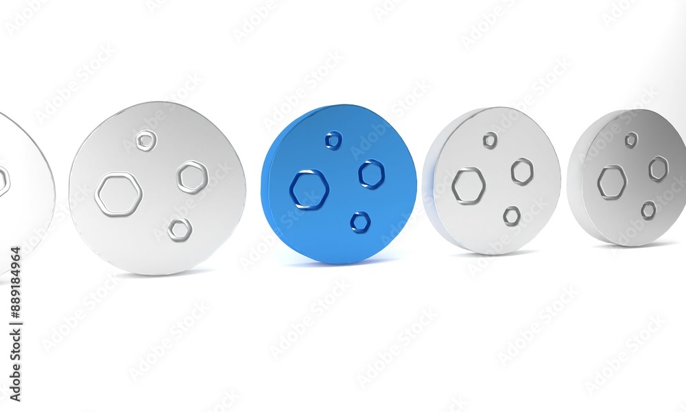 Blue Cookie or biscuit with chocolate icon isolated on white background. Minimalism concept. 3D render illustration Blue Cookie or biscuit with chocolate icon isolated on white background. Minimalism concept. 3D render illustration