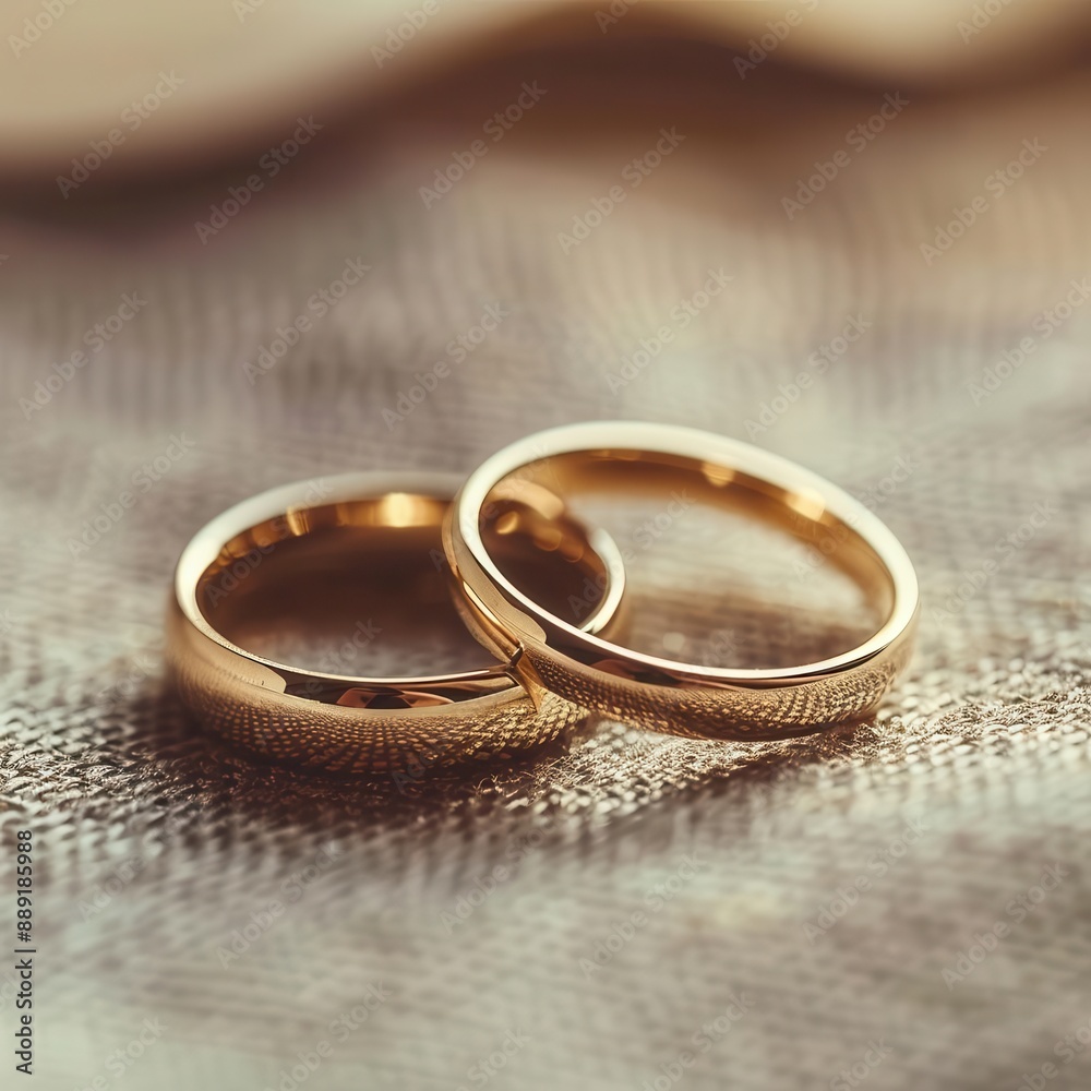pair of elegant gold wedding rings one balanced atop the other soft focus background intimate closeup symbol of eternal love pair of elegant gold wedding rings one balanced atop the other soft focus background intimate closeup symbol of eternal love