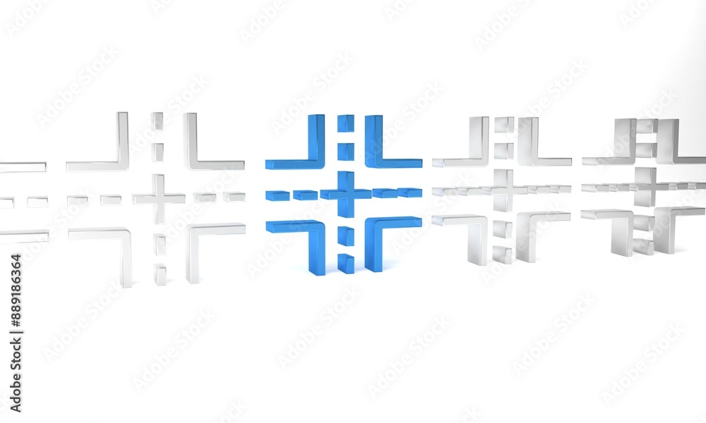 Blue Road traffic sign. Signpost icon isolated on white background. Pointer symbol. Isolated street information sign. Direction sign. Minimalism concept. 3D render illustration