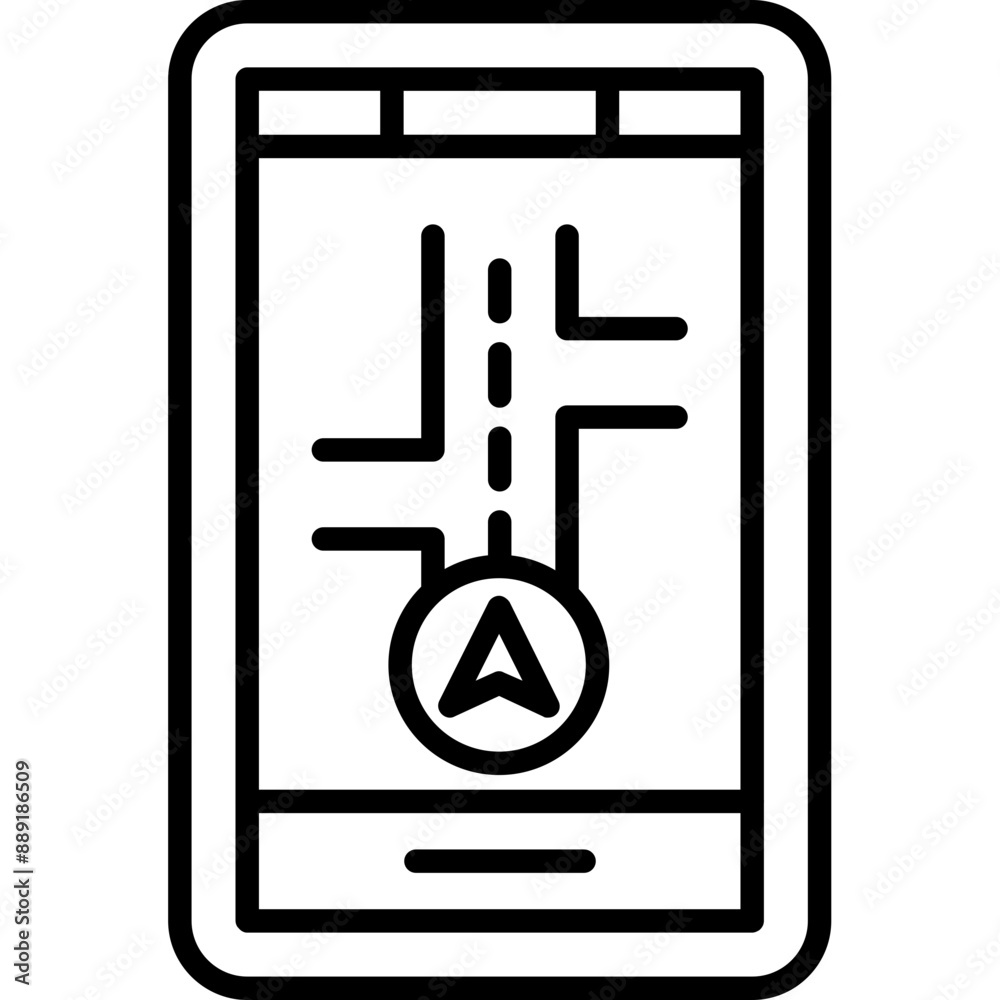 Navigation On Phone Icon Navigation On Phone Icon