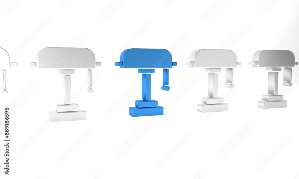 Blue Table lamp icon isolated on white background. Minimalism concept. 3D render illustration Blue Table lamp icon isolated on white background. Minimalism concept. 3D render illustration