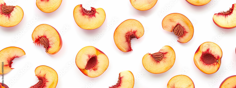 fresh peaches. different angles pieces of fruit fresh peaches. different angles pieces of fruit