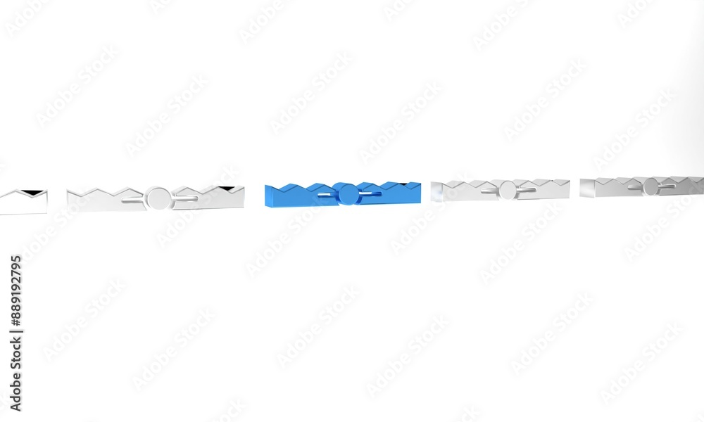 Blue Trap hunting icon isolated on white background. Minimalism concept. 3D render illustration