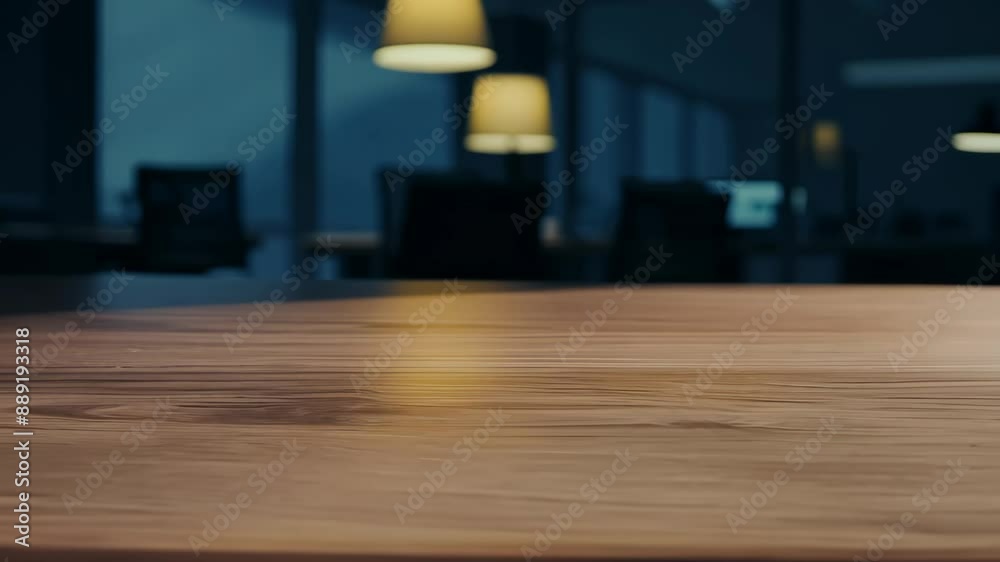 Cozy office ambiance at night with warm desk lamp glow Cozy office ambiance at night with warm desk lamp glow