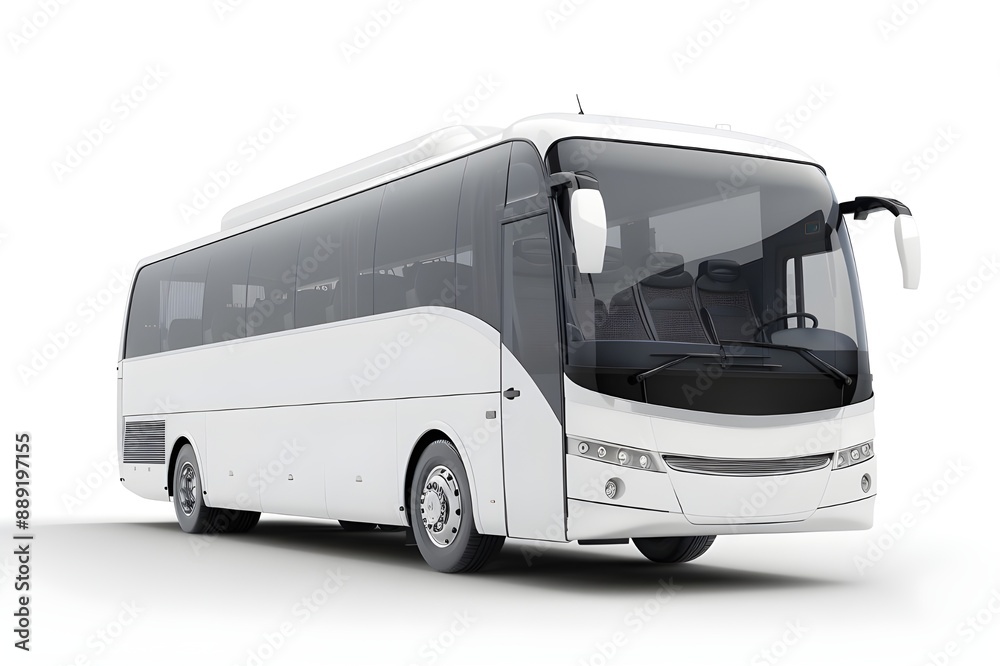 White luxury bus isolated on white background, detailed photo, png. White luxury bus isolated on white background, detailed photo, png.