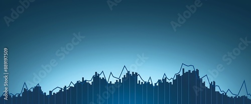 Basic stock chart with an upward slope, portraying a stable and consistent increase in stock values. photo