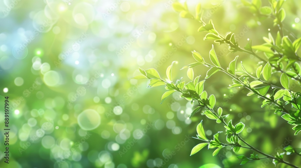 Abstract blurred spring background with fresh green hues Abstract blurred spring background with fresh green hues