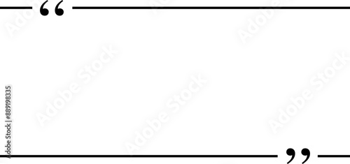 Quotes black frame vector template