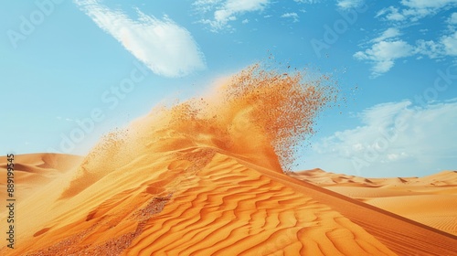 Activity in Wahiba Sands involving tossing sand into the air photo