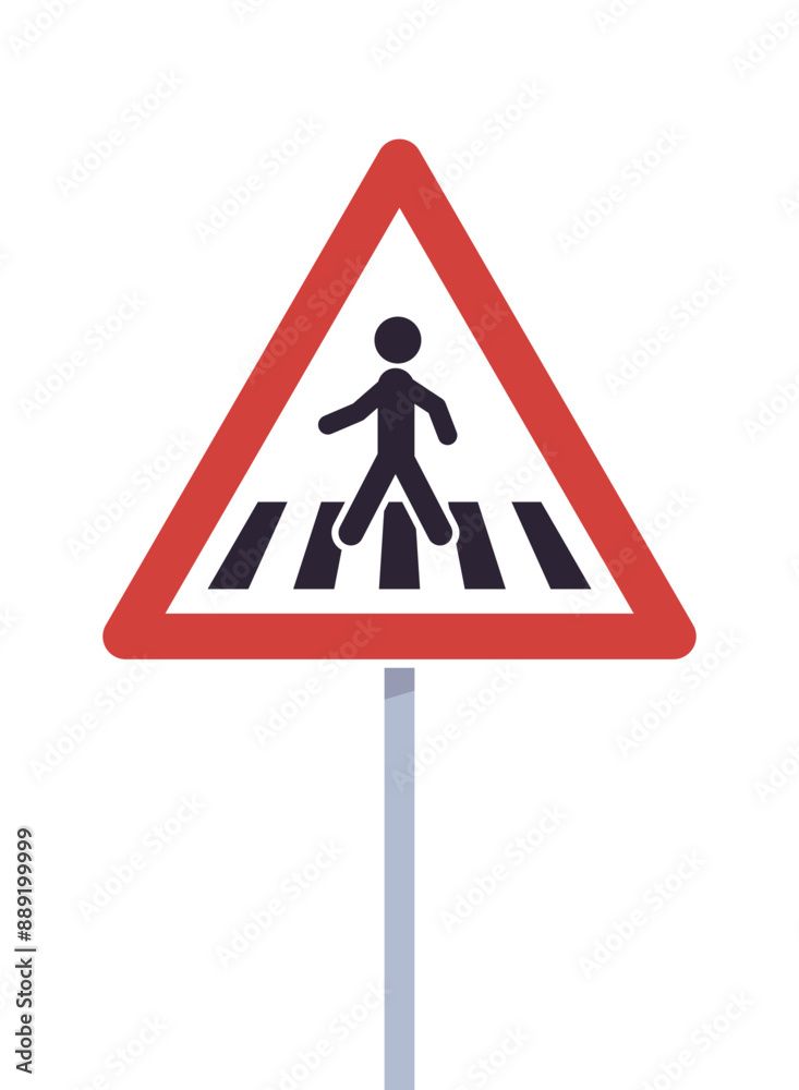 Walkway and road sign flat vector illustration.
Walkway and road sign flat vector illustration.