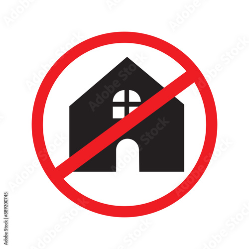 No House Sign isolated on White Background. . vector illustration. EPS 10/AI