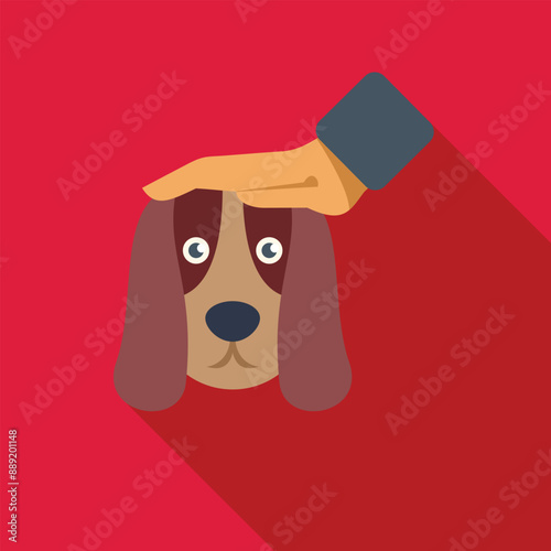 Veterinarian stroking cute dog head, veterinary concept