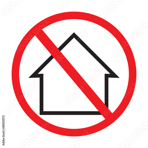 No House Sign isolated on White Background. . vector illustration. EPS 10/AI