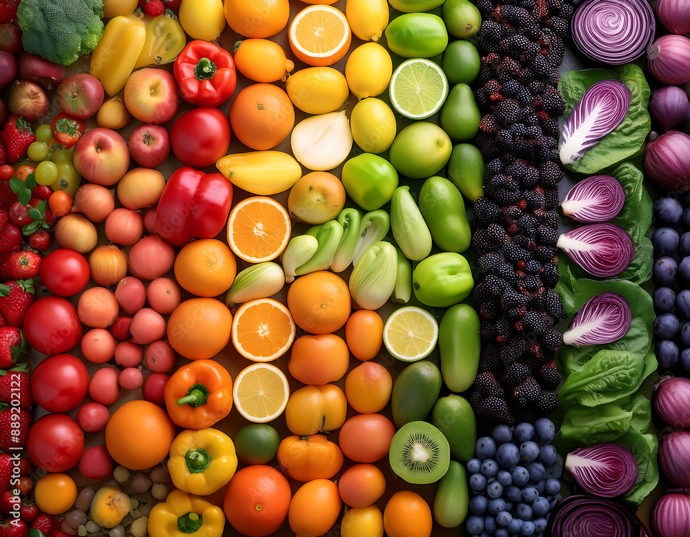 Rainbow Fruits and Vegetables- An assortment of fresh organic fruits and vegetables arrange_1(228) Rainbow Fruits and Vegetables- An assortment of fresh organic fruits and vegetables arrange_1(228)