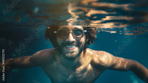 Handsome Man under water