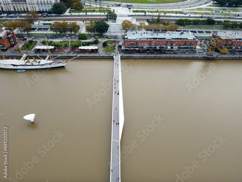 Bird’s Eye View of Puerto Madero’s Puente de la Mujer, Buenos Aires photo