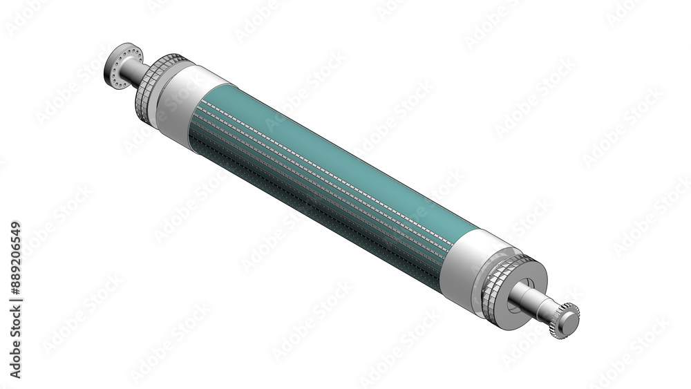 Illustration showing a 2 pole synchronous generator rotor in an isometric view Illustration showing a 2 pole synchronous generator rotor in an isometric view