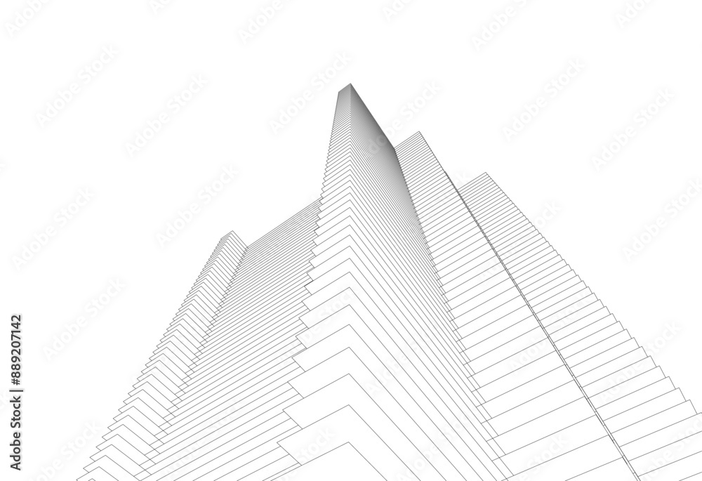 Abstract city sketch 3d rendering Abstract city sketch 3d rendering