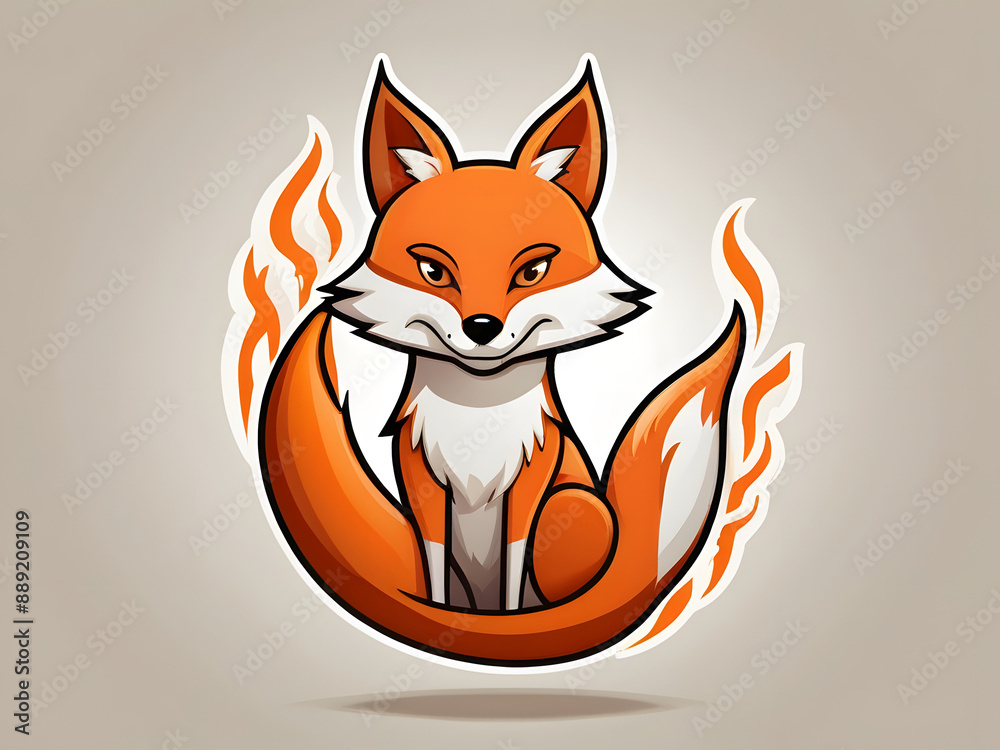 Obraz premium red fox cartoon,red fox isolated on white,red fox illustration,fox cartoon isolated on white,red fox vulpes
