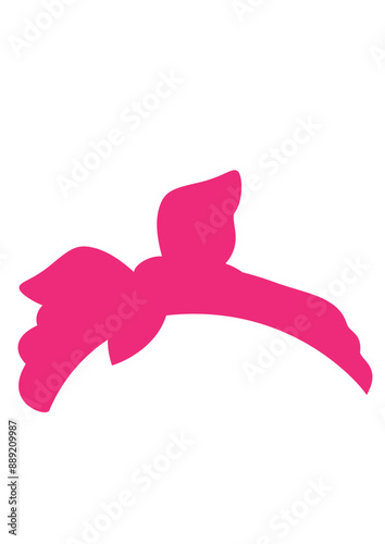 Hair Band | Hair Bow | Cute Bandana | Fashion | Woman Fashion | Bow Tie | Pink Head Band | Head Band | Original Illustration | Vector and Clipart | Cutfile and Stencil