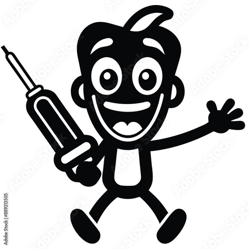 a funny Screwdriver Shenanigans, cartoon vector, isolated white background