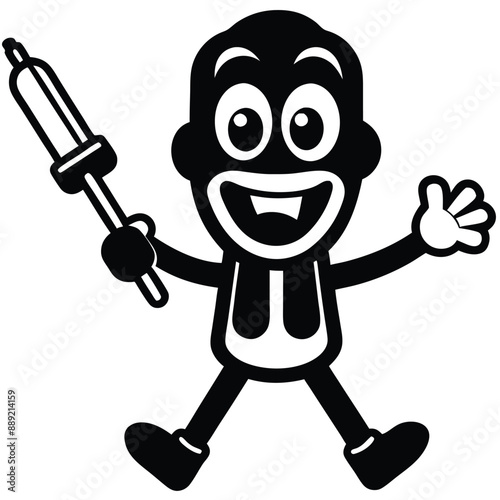 a funny Screwdriver Shenanigans, cartoon vector, isolated white background