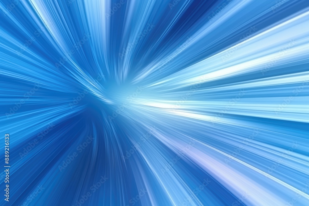 Fototapeta premium Blue Light Speed Motion Blur