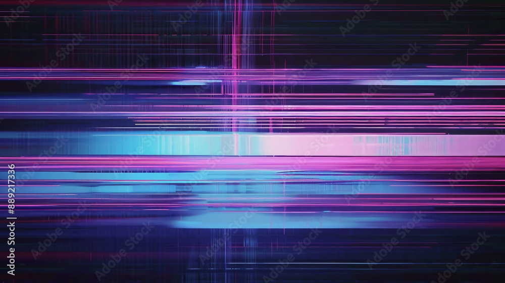 Abstract Digital Art With Horizontal Pink And Blue Lines Abstract Digital Art With Horizontal Pink And Blue Lines