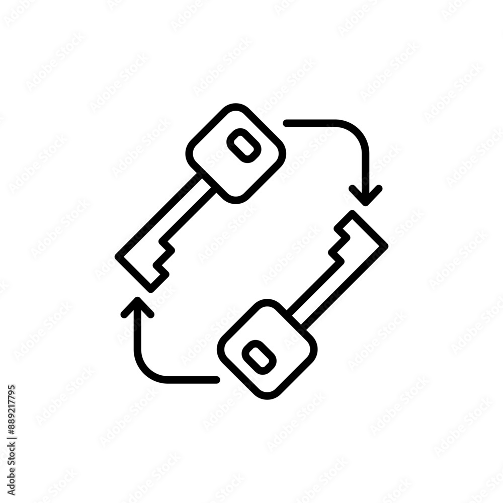 Key change outline icons, minimalist vector illustration ,simple transparent graphic element .Isolated on white background Key change outline icons, minimalist vector illustration ,simple transparent graphic element .Isolated on white background