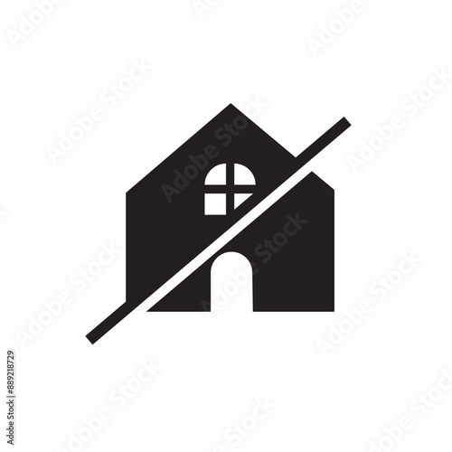 Vector Isolated No House Icon. isolated on White Background. . vector illustration. EPS 10/AI