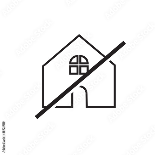 Vector Isolated No House Icon. isolated on White Background. . vector illustration. EPS 10/AI © Amit
