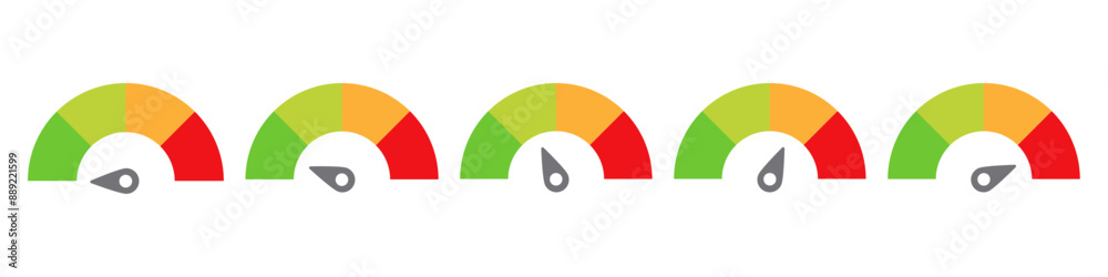 Risk meter. Risk concept on speedometer. Risk gauge meter sign. Scale ...