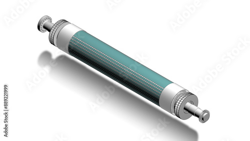 Illustration showing a 2 pole synchronous generator rotor in isometric view