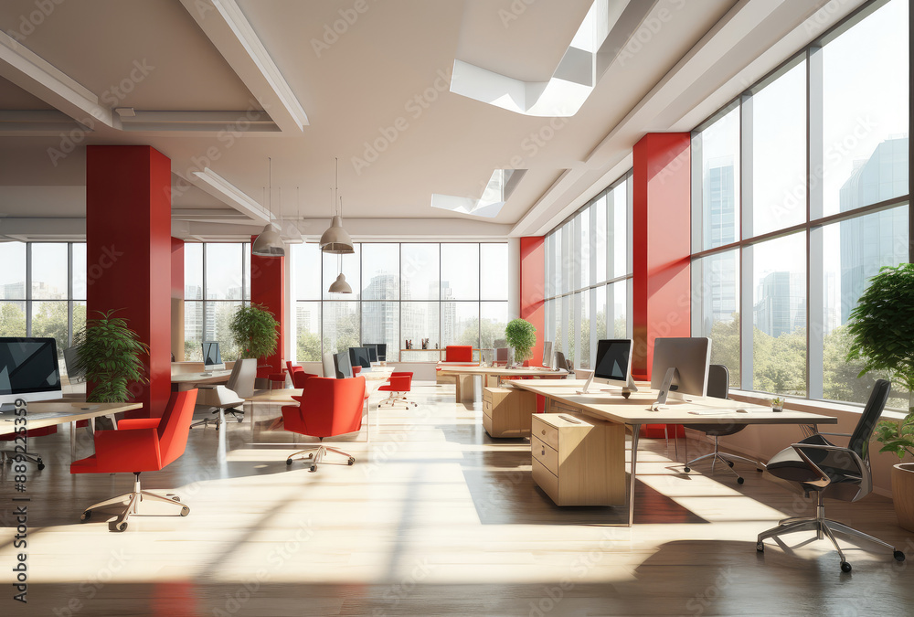 Fototapeta premium Bright Contemporary Office Space Design