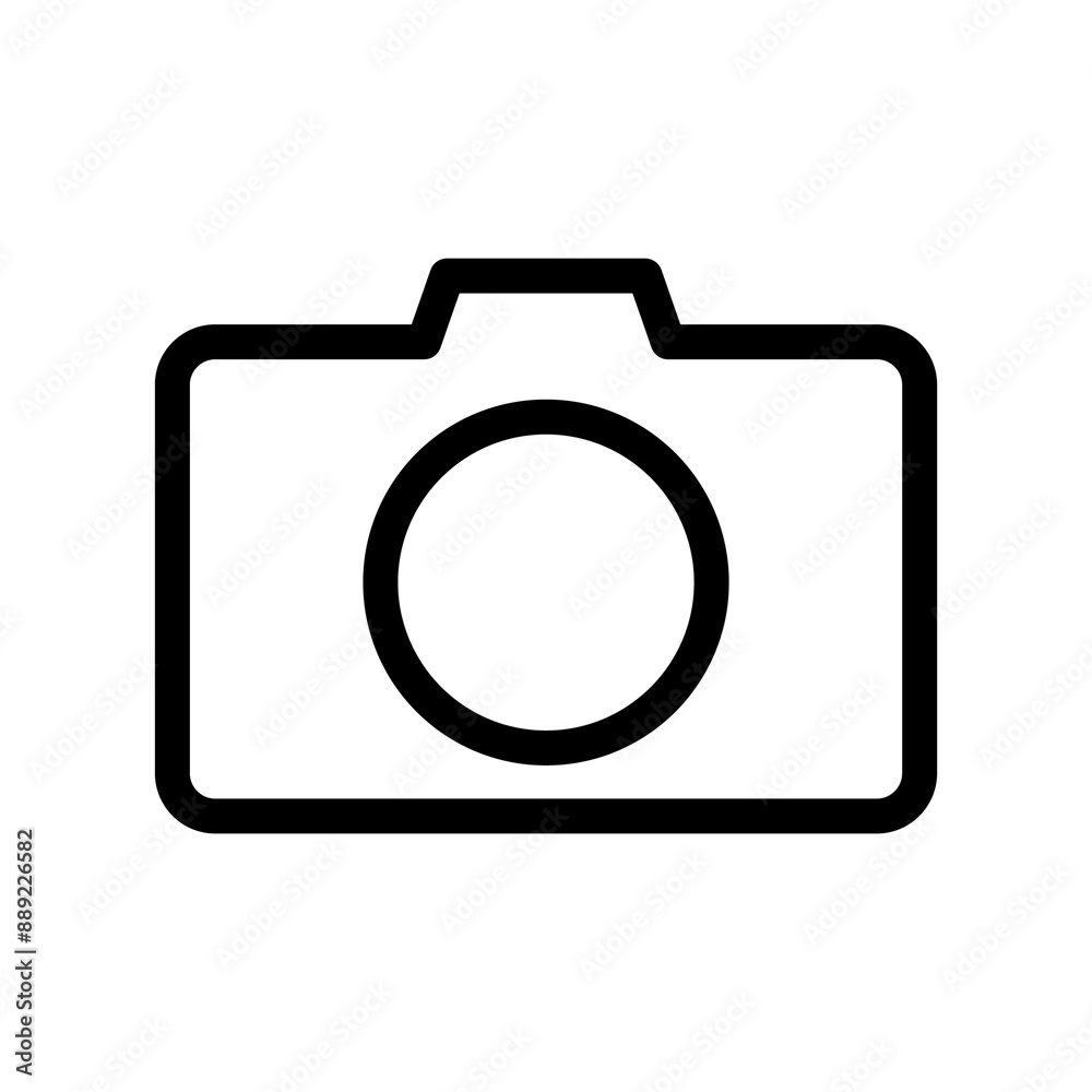 Illustration showing a black camera icon on a white background Illustration showing a black camera icon on a white background