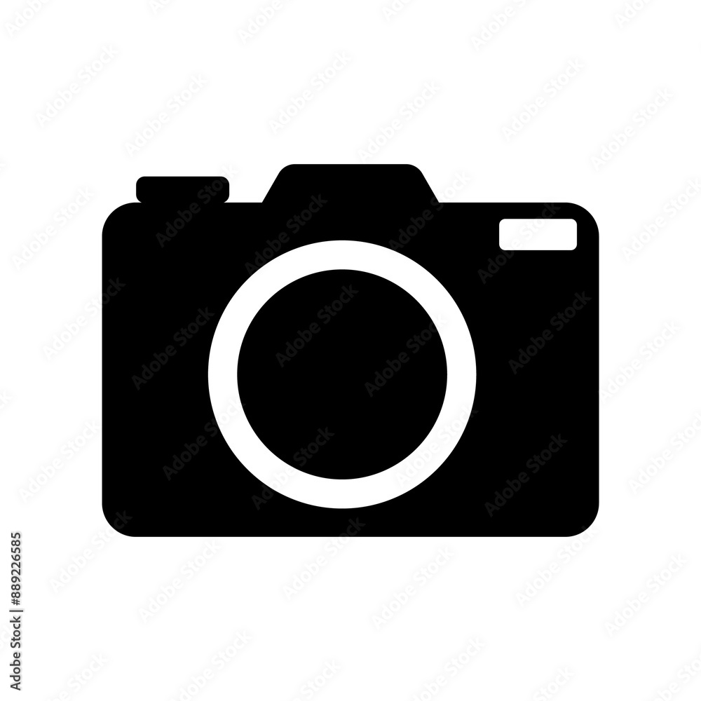 Illustration showing a black camera icon on a white background Illustration showing a black camera icon on a white background