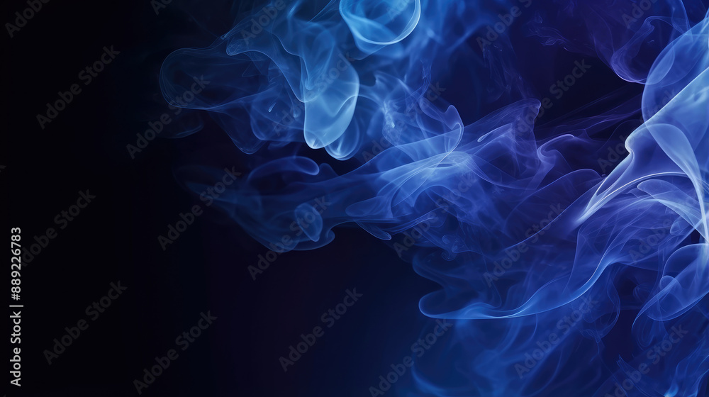 Enigmatic Blue Smoke Whirls Abstract Background Enigmatic Blue Smoke Whirls Abstract Background