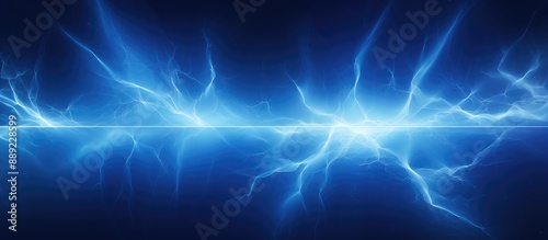 Electric Blue Lightning Energy Abstract Background © evening_tao