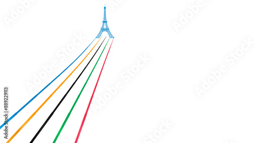 Olympic games straight lines, Olympic color ring, game line, modern, design vector illustration.