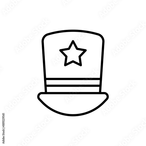 Marching band hat outline icons, minimalist vector illustration ,simple transparent graphic element .Isolated on white background