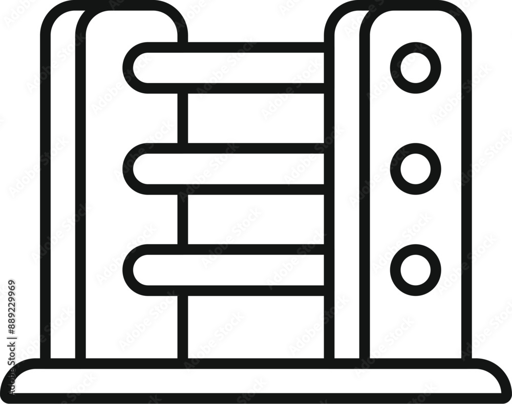 Simple line drawing of a climbing frame for children, part of a playground set for outdoor fun Simple line drawing of a climbing frame for children, part of a playground set for outdoor fun