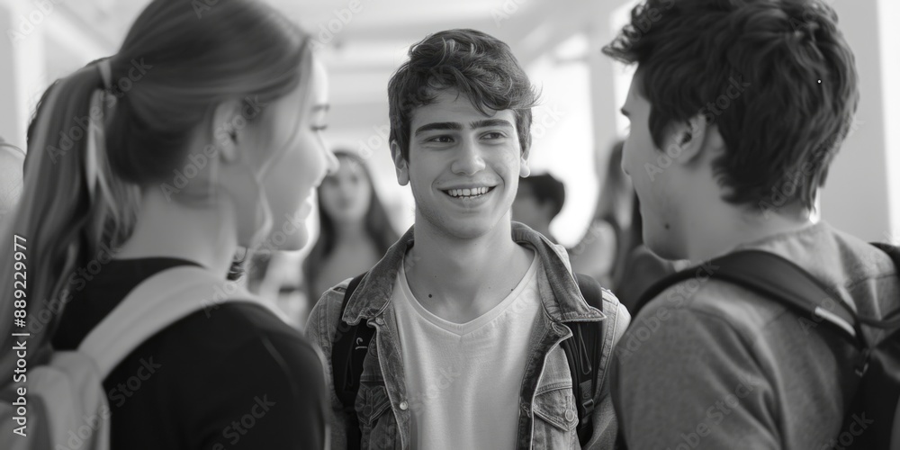 A group of people captured in a classic black and white photograph