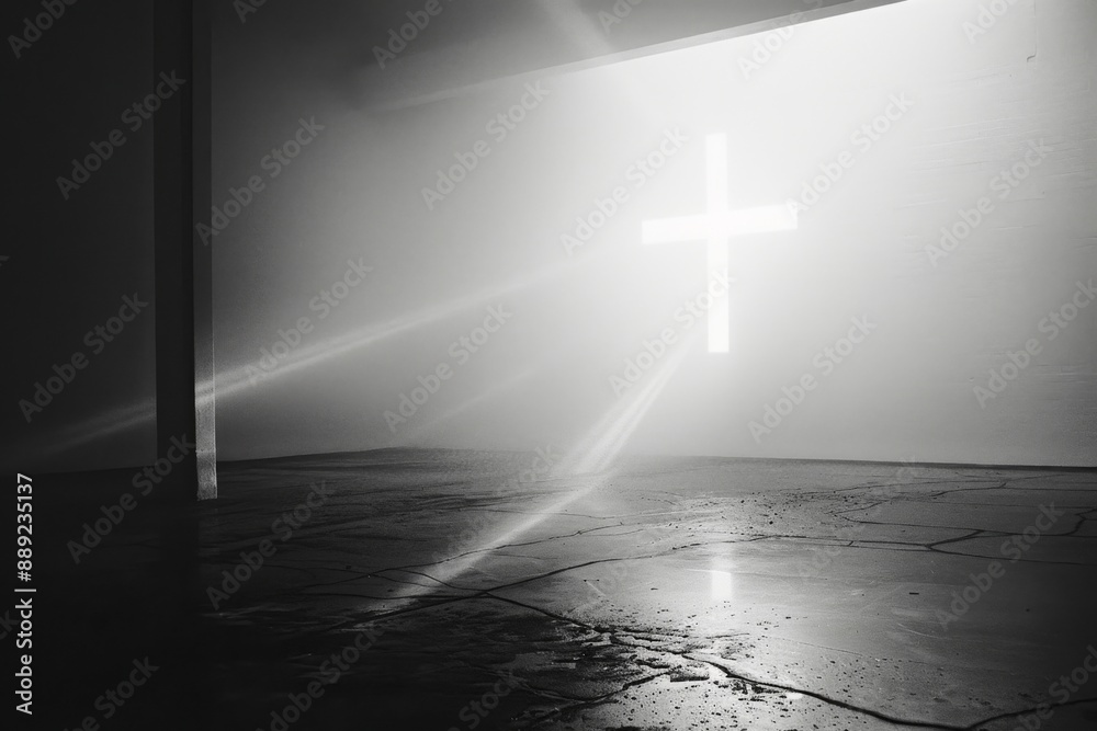 Naklejka premium cross on the wall