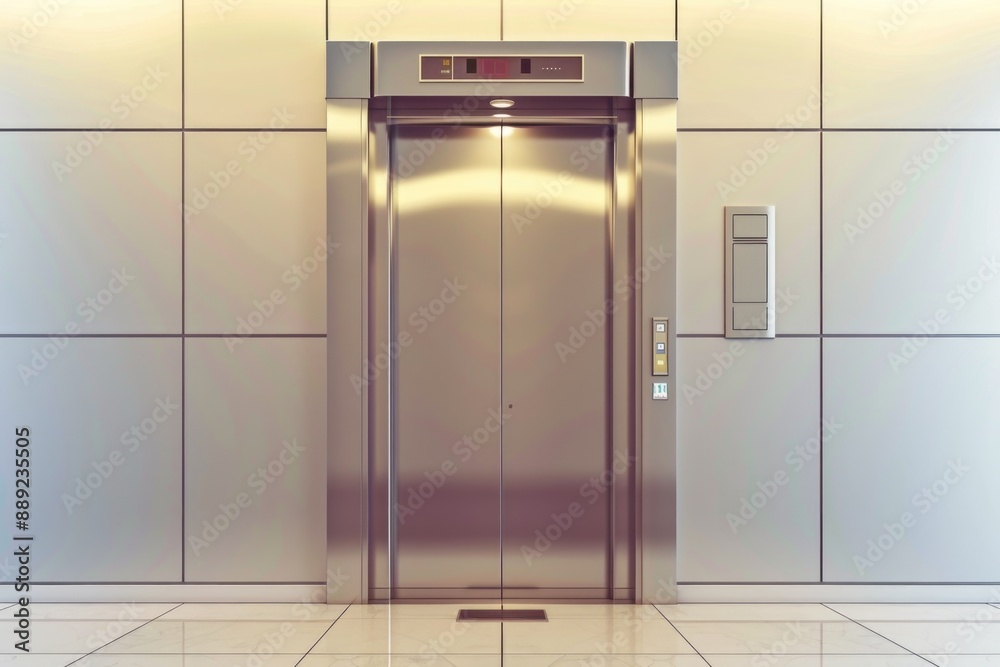 A modern building elevator, empty and ready for use A modern building elevator, empty and ready for use