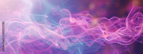 Abstract Colorful Smoke Waves on Dark Background